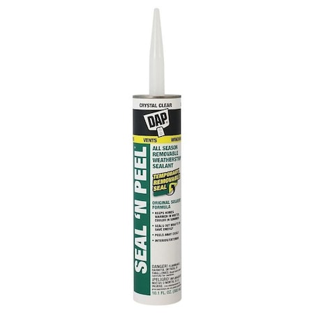 SealNPeel Weatherstrip Sealant, Clear, 40 To 100 Deg F, 101 Oz Cartridge